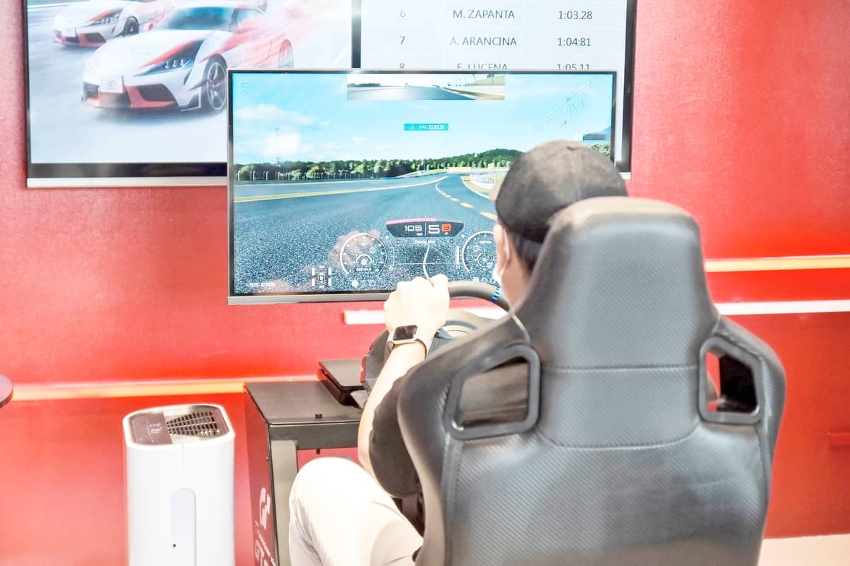 A SIM racer focuses on completing his fastest lap during the qualifying round of the TGR eSports GT Championship.