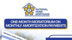 One-month moratorium on monthly amortization payments