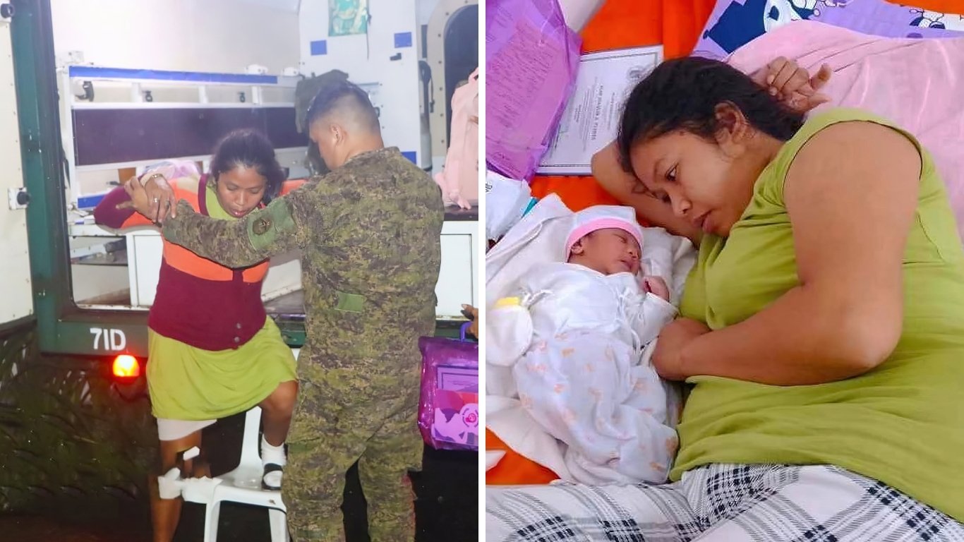 Army helps deliver baby during typhoon