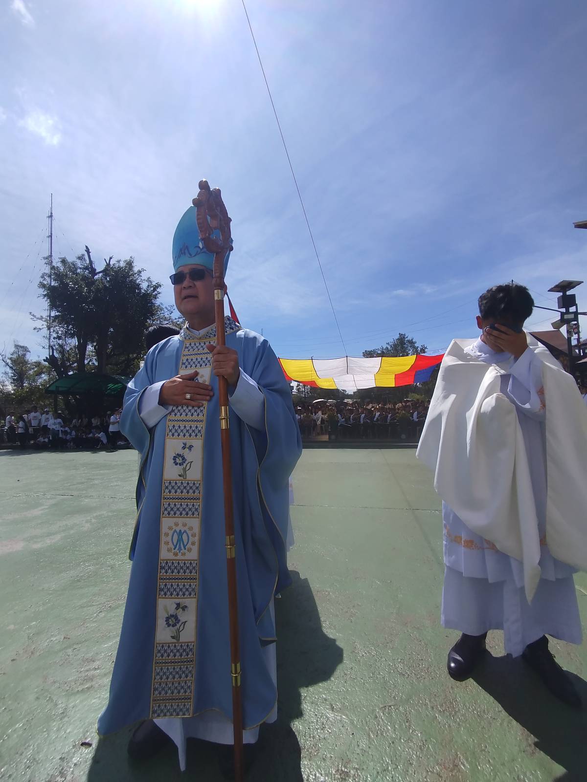More than 17,000 students of Saint Louis University (SLU) Baguio and other students of different universities and colleges together with the Bishop of the Baguio Diocese, Catholic priests, nuns and other Baguio faithfuls flood the streets during the Diocese-led prayer march and Mass against corruption on October 7, 2025. Aldwin Quitasol