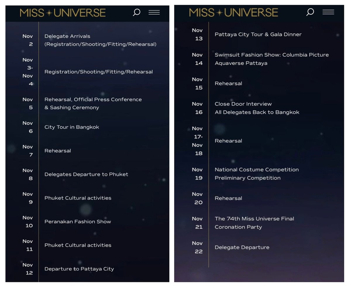 Miss Universe 2025 unveils full pageant schedule