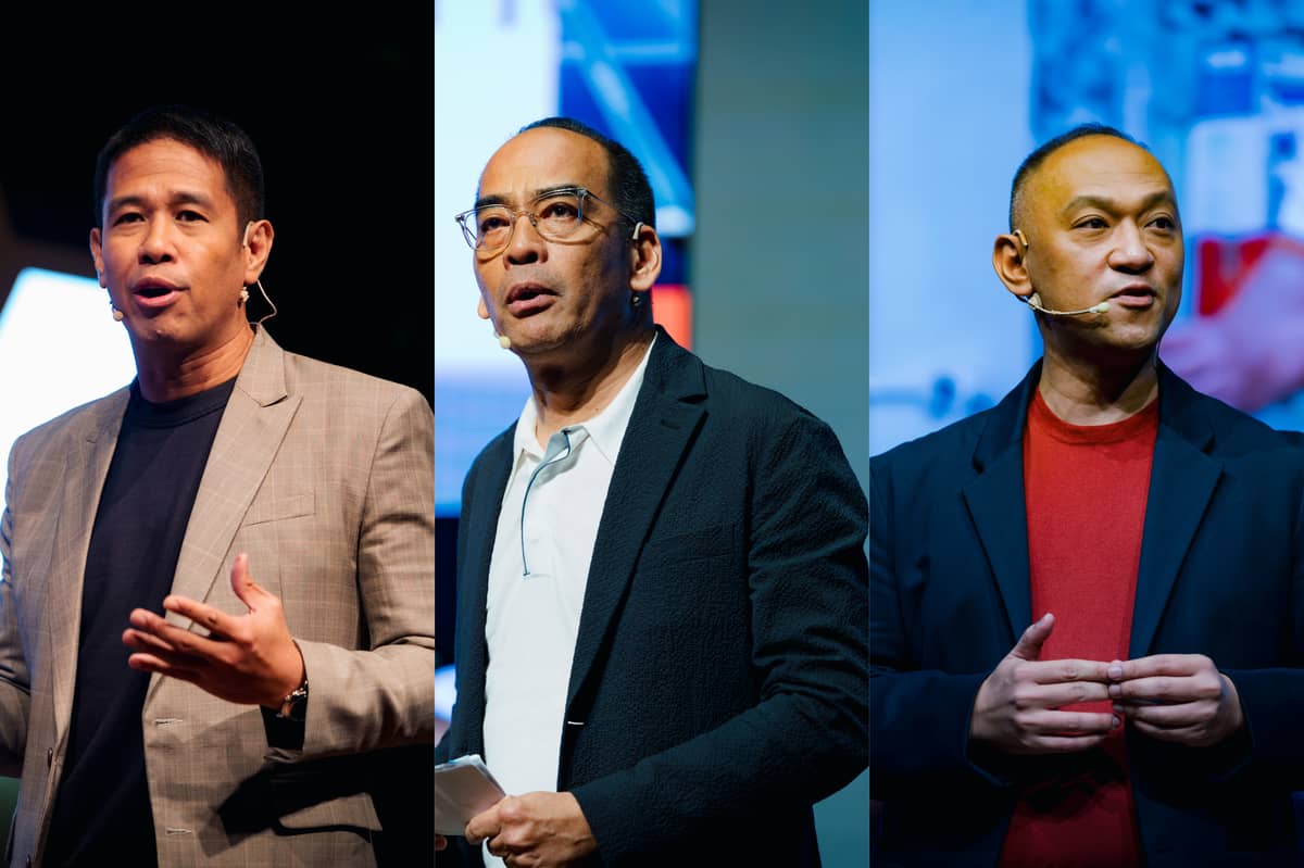 Strategy, scale and social impact. (From left) Meralco chief sustainability officer and Movem president and CEO Raymond B. Ravelo, MGEN president and CEO Emmanuel V. Rubio, and Meralco chief CSR officer and One Meralco Foundation president Jeffrey O. Tarayao articulate One Meralco’s Long-term Sustainability Strategy — a just, orderly and affordable transition to cleaner energy spanning three decades, centered on uplifting lives and transforming communities.