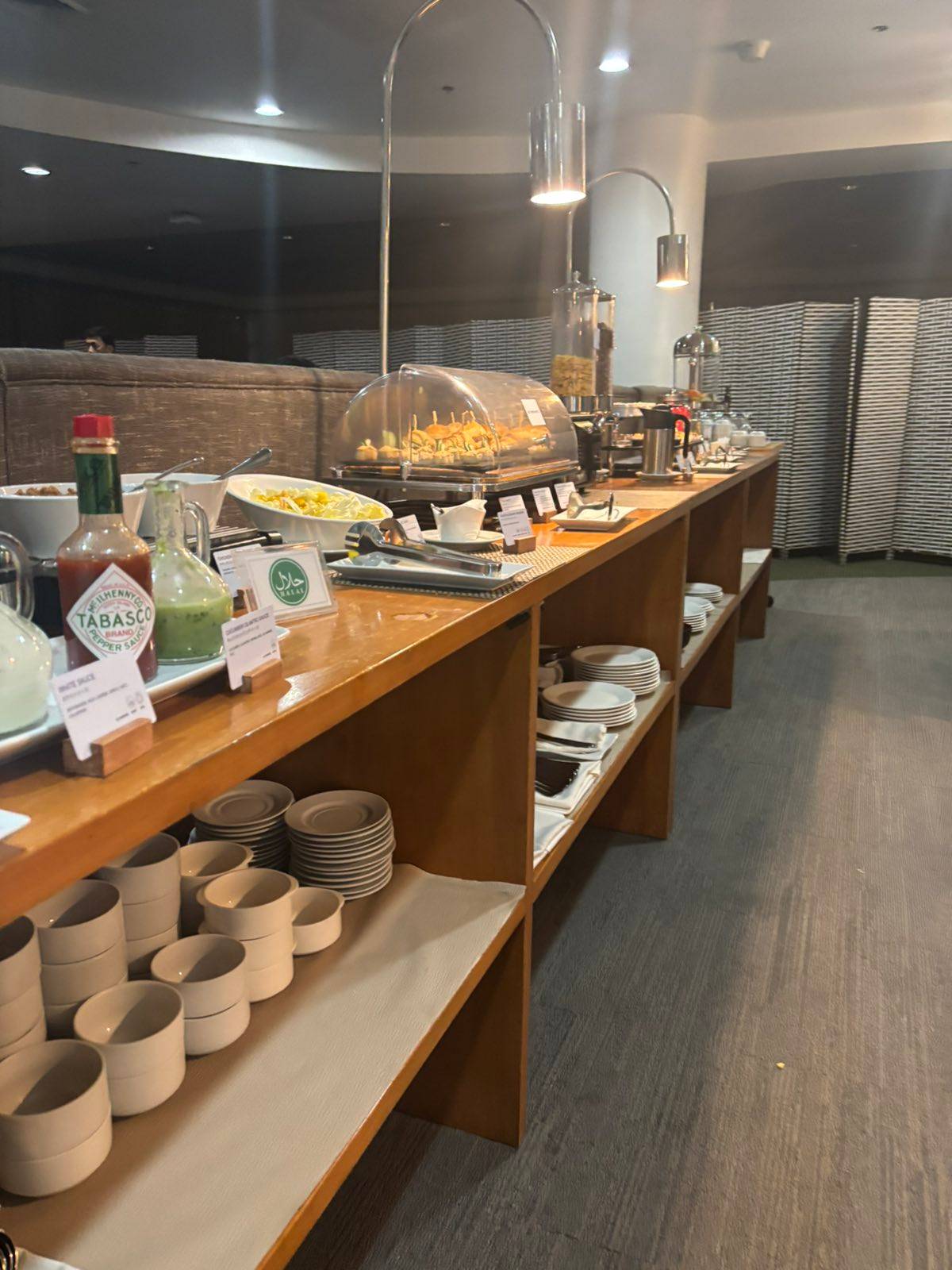 AIRPORT lounge buffet.