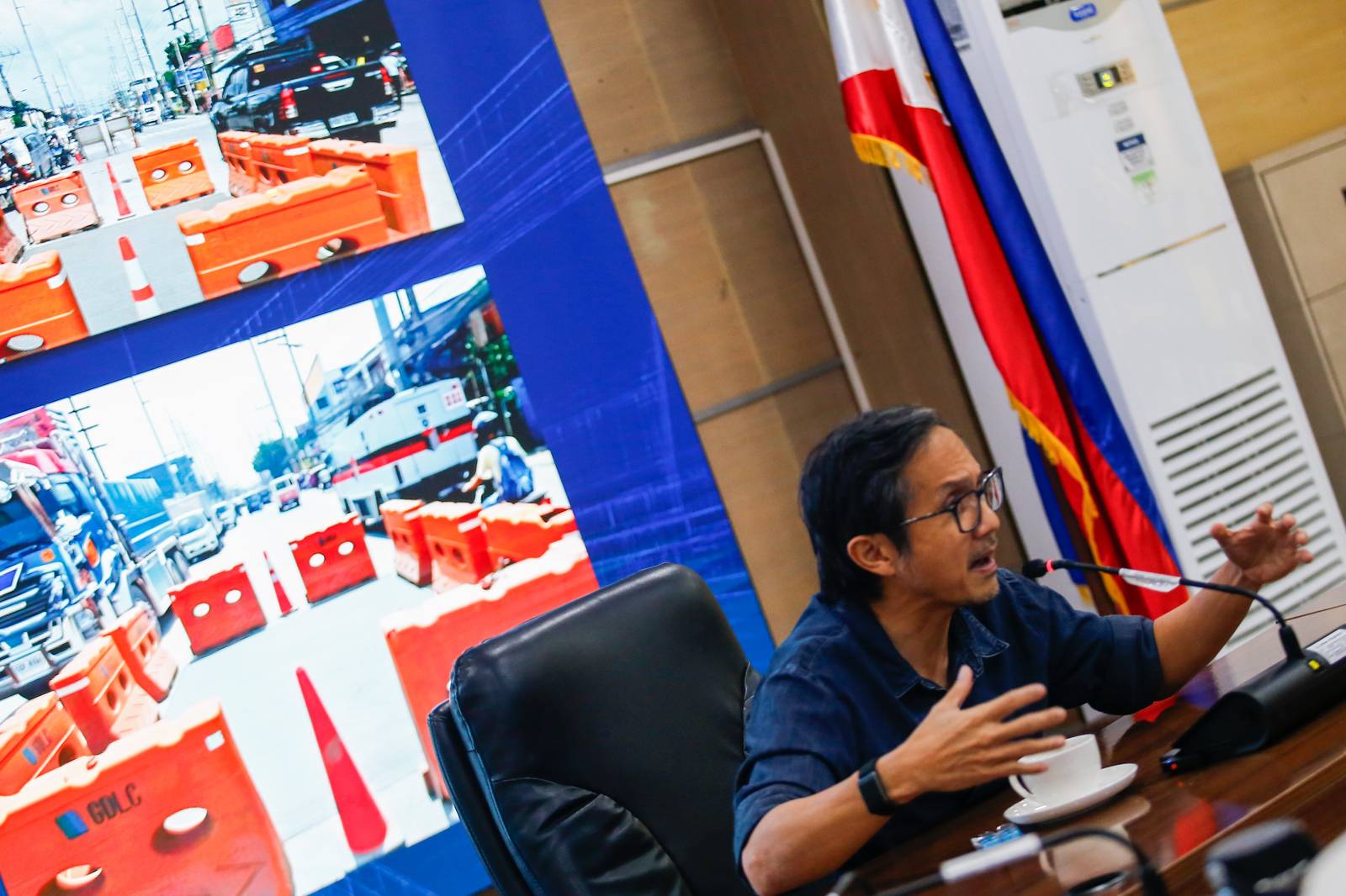 Public Works and Highways Secretary Vince Dizon announces the reforms he introduces at the agency during a press briefing at the DPWH head office on 10 October 2025. These include an indefinite suspension of reblocking projects, stricter guidelines on flood control projects and drainage slope protection projects, and citizen participatory audits.