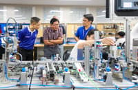 PRESIDENT Ferdinand R. Marcos Jr. visits TESDA in Taguig with Labor Secretary Bienvenido Laguesma and TESDA chief Kiko Benitez, inspecting workshops in welding, mechatronics and visual graphics — a nod to his SONA vision of tech-voc education as a proven path to jobs and opportunity.