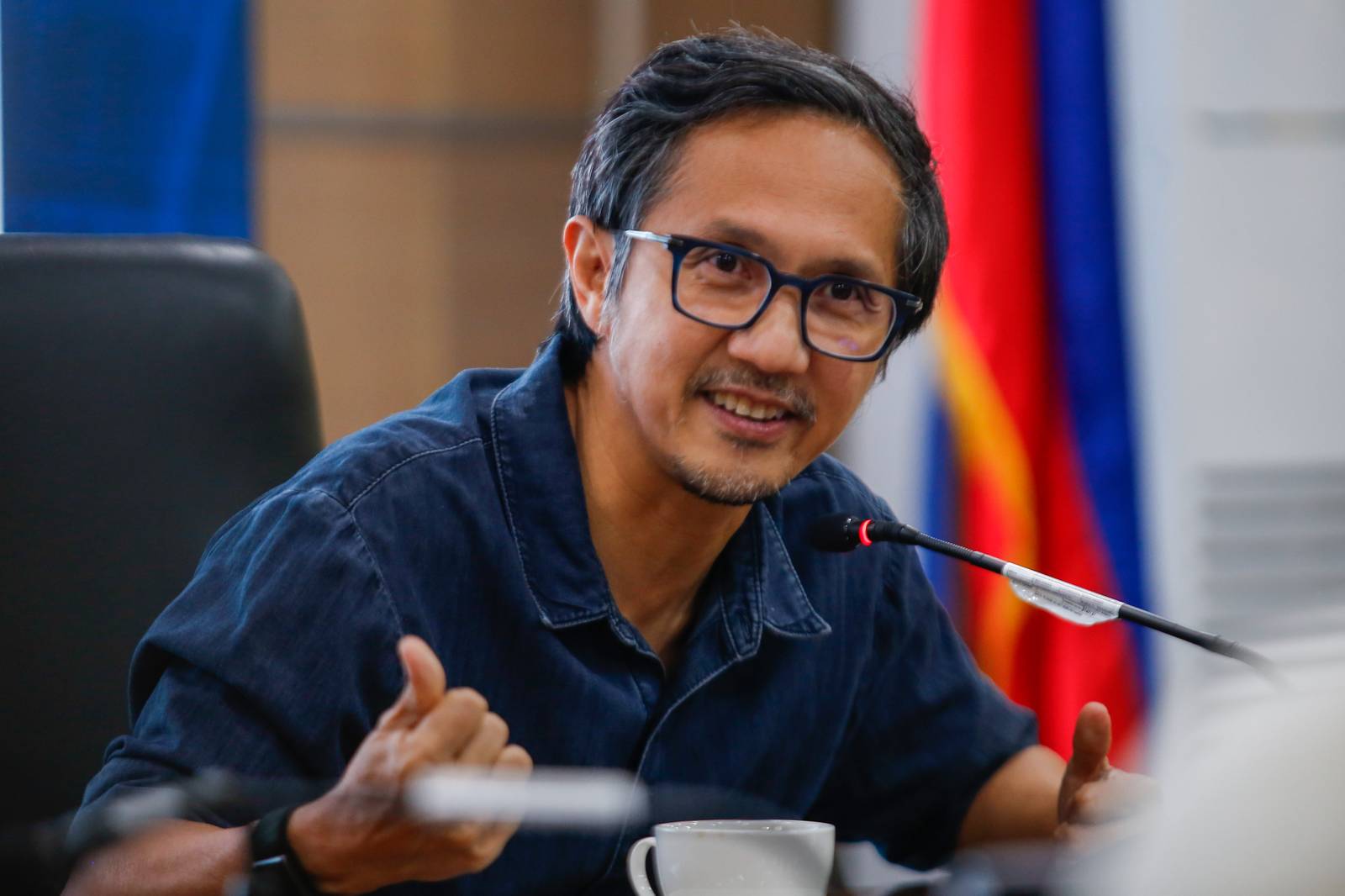 Public Works and Highways Secretary Vince Dizon announces the reforms he introduces at the agency during a press briefing at the DPWH head office on 10 October 2025. These include an indefinite suspension of reblocking projects, stricter guidelines on flood control projects and drainage slope protection projects, and citizen participatory audits.