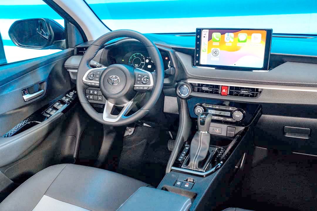 INSIDE the Ativ, it has a driver-focused layout with a large touchscreen and digital display.