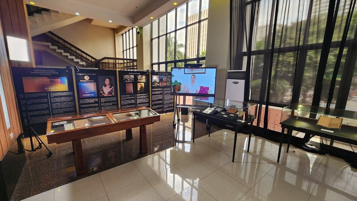 The exhibit 'From Calamba to Frankfurt: Jose Rizal and the Frankfurt Book Fair' at the National Library of the Philippines.
