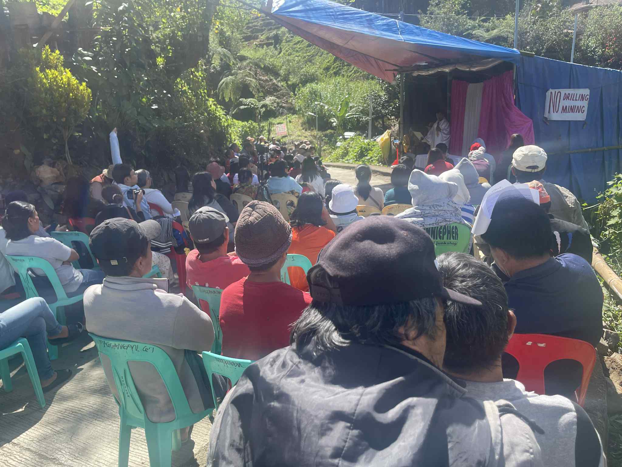 Residents from Barangays Bulalacao and Guinaoang in Mankayan, Benguet set-up a new barricade on October 13, 2025, to block the impending operations of Crescent Mining and Development Corporation (CMDC).
