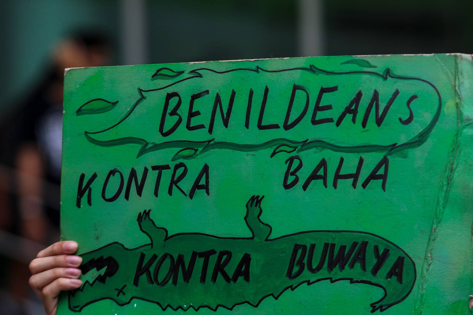Students from the College of Saint Benilde (CSB) gather at the School for Design and Arts Campus (D+A Campus) along P. Ocampo Street on the afternoon of 13 October 2025 to protest against the worsening government corruption.