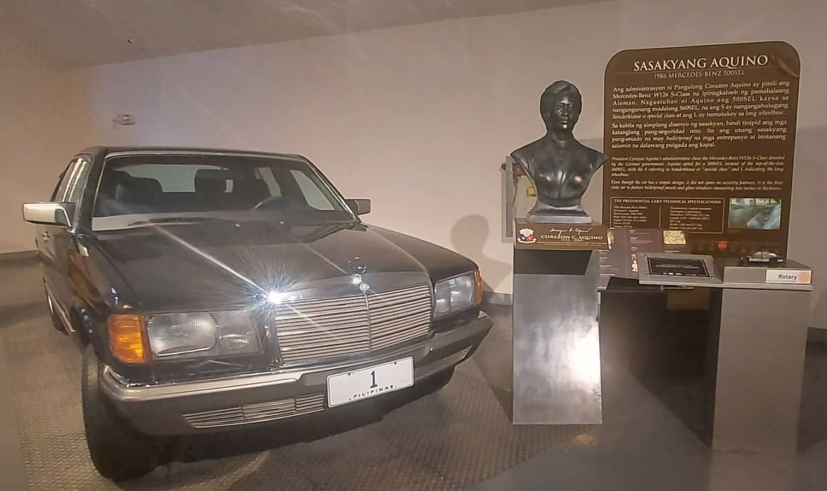 Mercedes-Benz 500 SEL used by President Corazon Aquino.