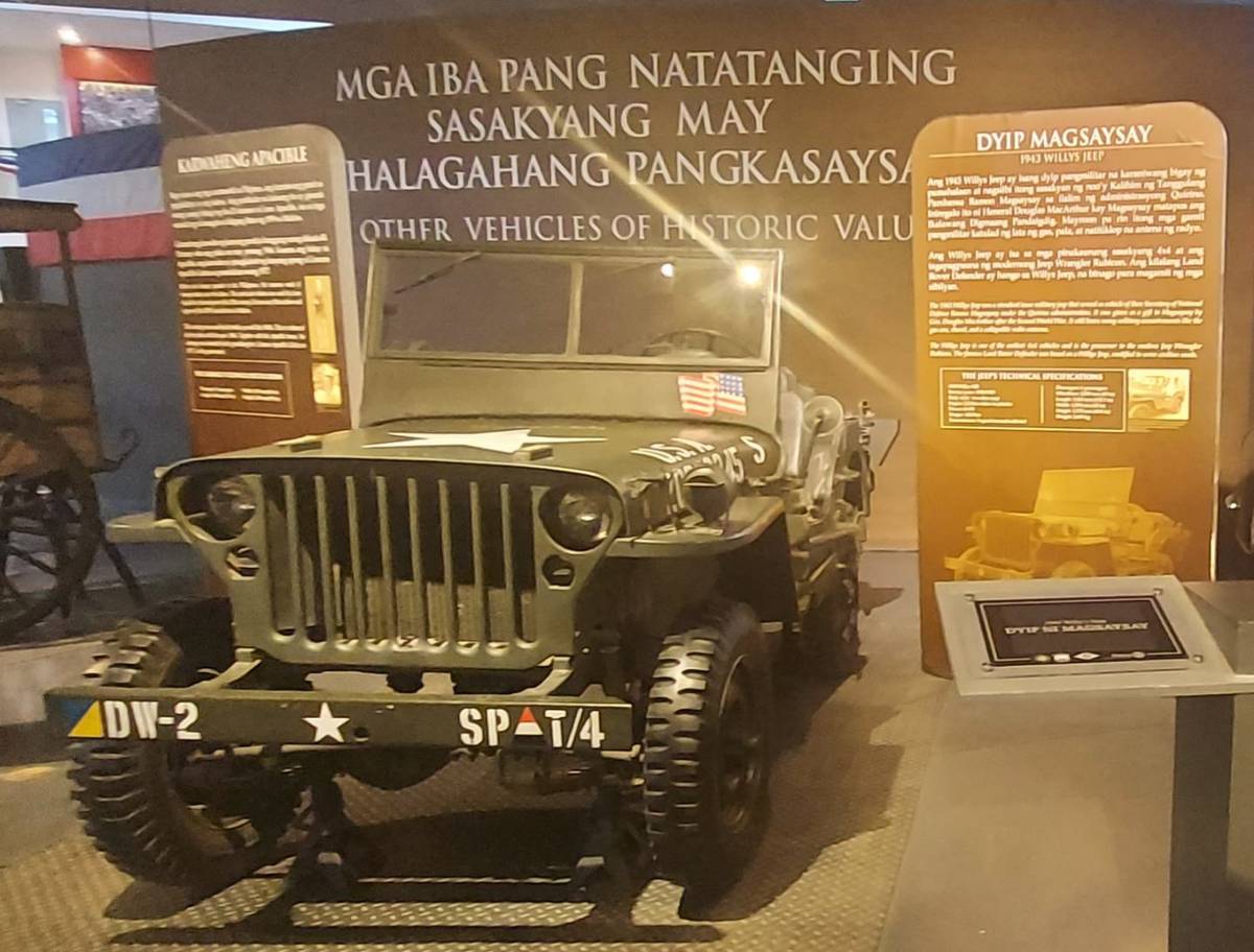 1943 Willy’s Jeep donated by General Douglas MacArthur and used by President Ramon Magsaysay.