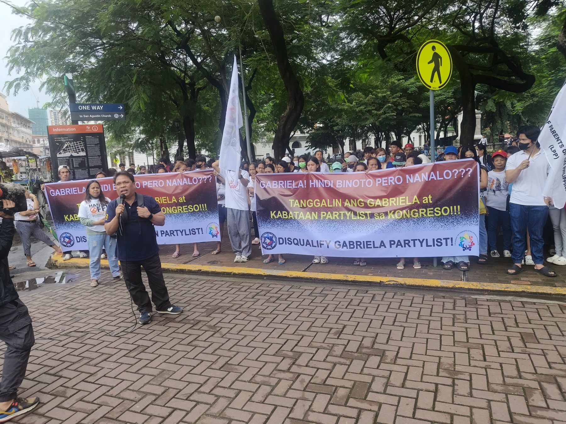 Parents are up in arms in front of the Commission on Elections headquarters in Intramuros, Manila to protest against the proclamation of Gabriela Partylist and its representative Sarah Elago.