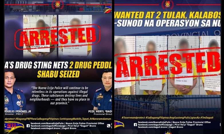 Nueva Ecija police nab seven in manhunt and anti-drug operations