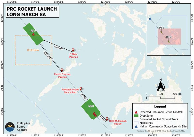PhilSA warns of rocket debris near Palawan