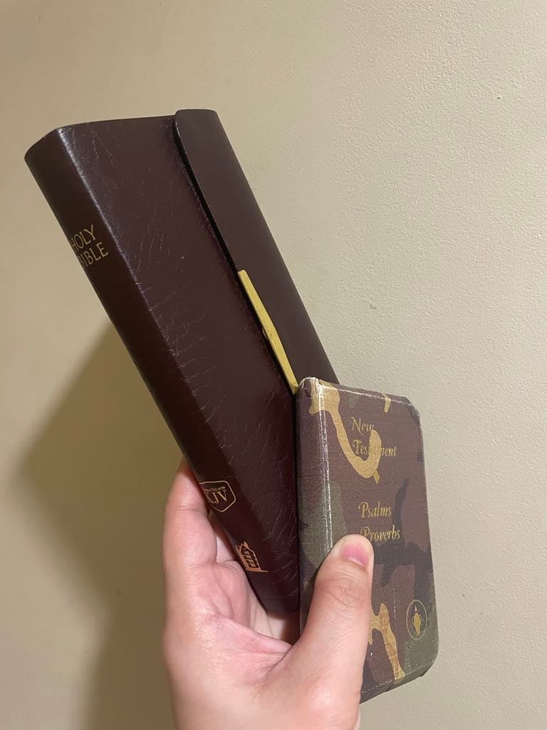 POCKET Bibles that double as wallets.