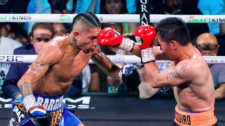 After nearly beating Mario Barrios last July, Manny Pacquiao (right) gets an inquiry to travel to Belfast and meet IBF champion Lewis Crocker.