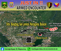 One Dead in Bulacan Armed Encounter Between Army, Insurgents