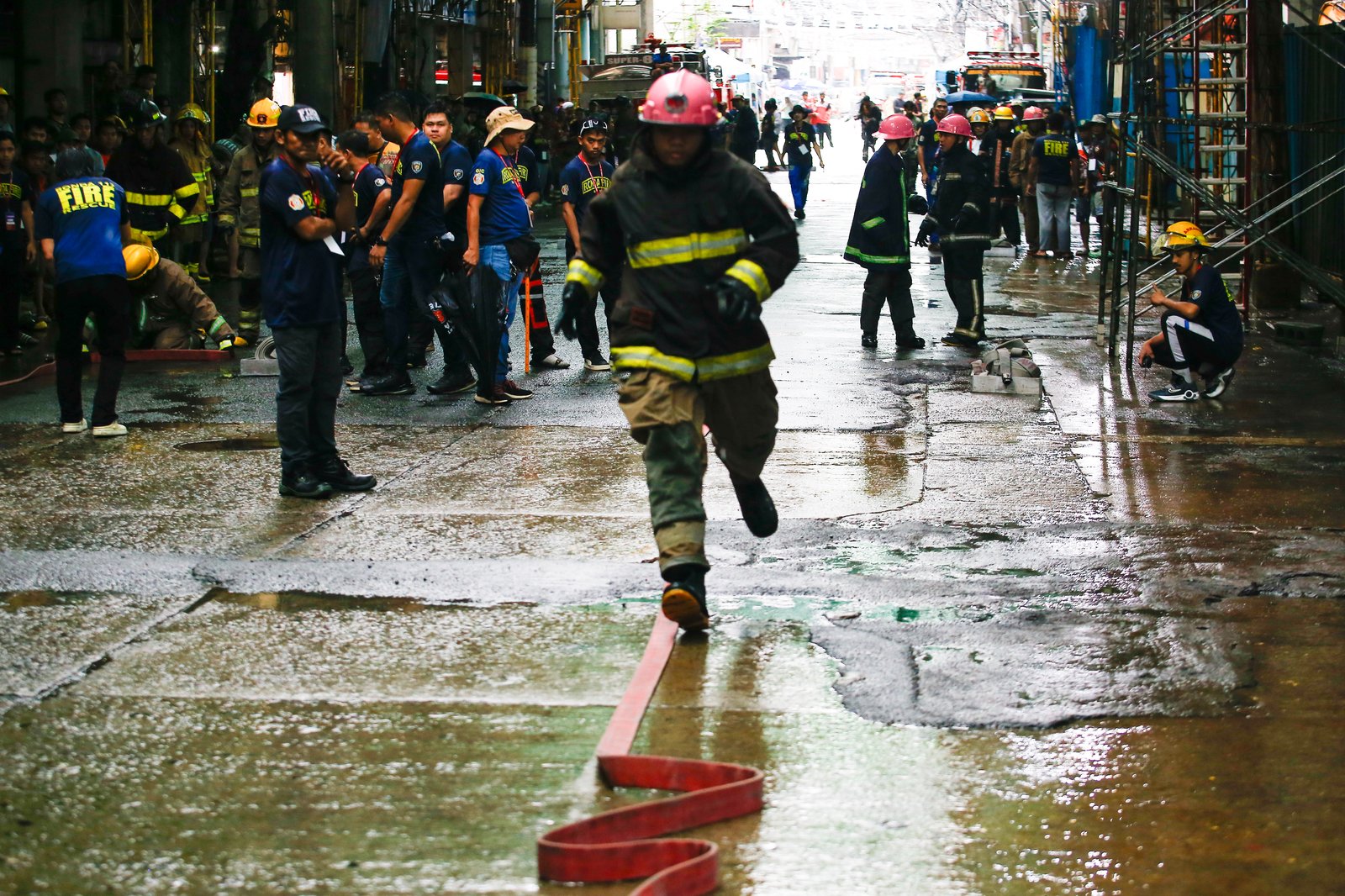 Rain did not stop the fire and rescue volunteers from different organizations in Manila from competing in the 9th Mini Fire Olympics 2025 on Sunday, 19 October 2025, at Barangay 229, Sta Cruz, Manila.