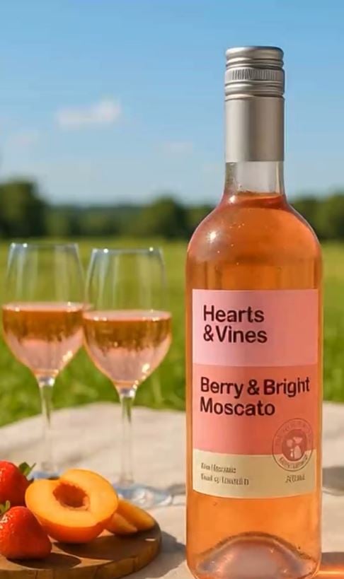 HEARTS and Vines’ berry & Bright Moscato and Sweet Tropical Moscato.