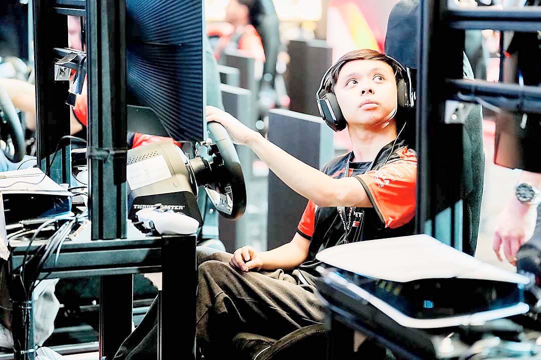 VICTOR Ancheta gears up before his winning run at the TGR Philippines eSports GT Championship 2025.