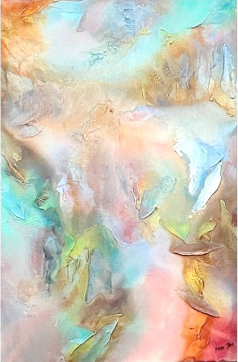 ‘Tides of Time’ by Fred Tan (acrylic on canvas, 24 by 36 inches, 2018).