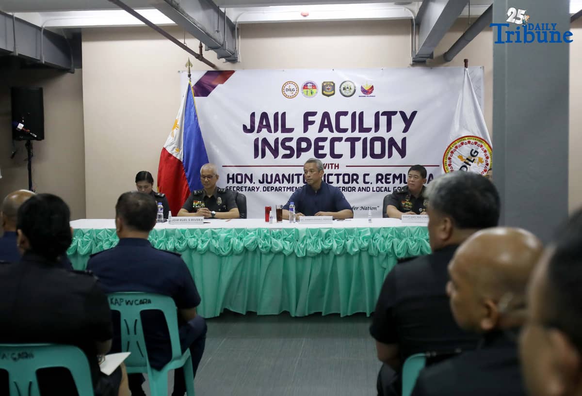 (October 20 2025) At the press-conference on Monday October 20 2025, DILG Sec. Jonvic Remulla along with BJMP Chief JDIR Ruel Rivera and other officials  said that the  Quezon City Jail in Brgy.  Payatas, Quezon City, is Willing and capable to detain those who will be indicted in the flood control scandal, he expects at least 200 individuals to be indicted in the coming weeks. Photo/Analy Labor
