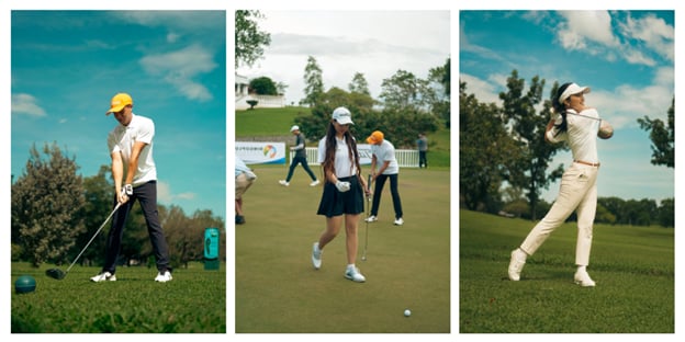 Diego Salazar, Sherra Gross, and Lea Macapagal during the Asian Development Tour Players Championship