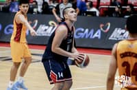 Jonathan Manalili shoots his way to 14 points as Letran clips defending champion Mapua, 85-82, in the Season 101 NCAA men’s basketball tournament at the Filoil EcoOil Centre.