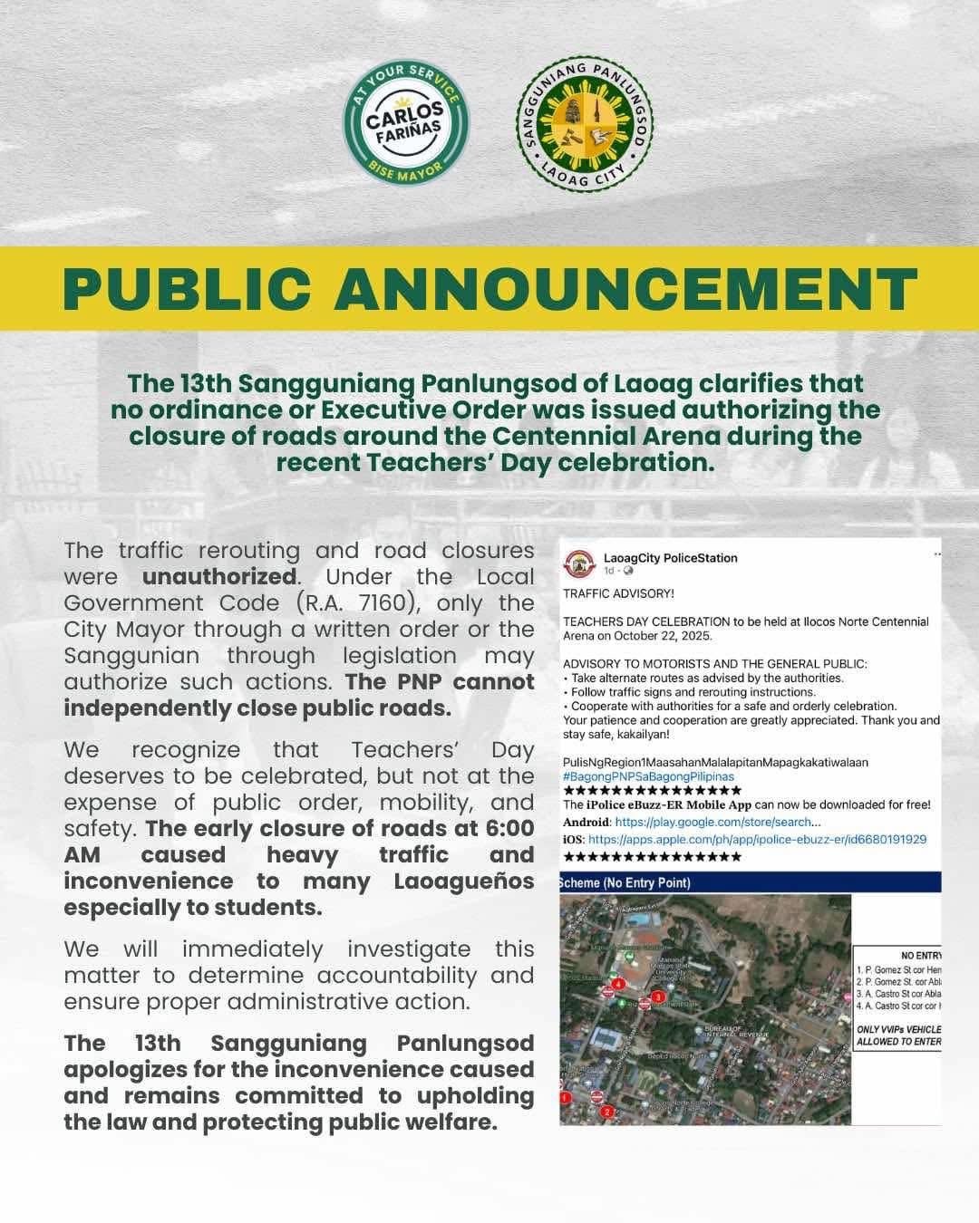 Unauthorized road closures snarl traffic during Teachers’ Day in Laoag