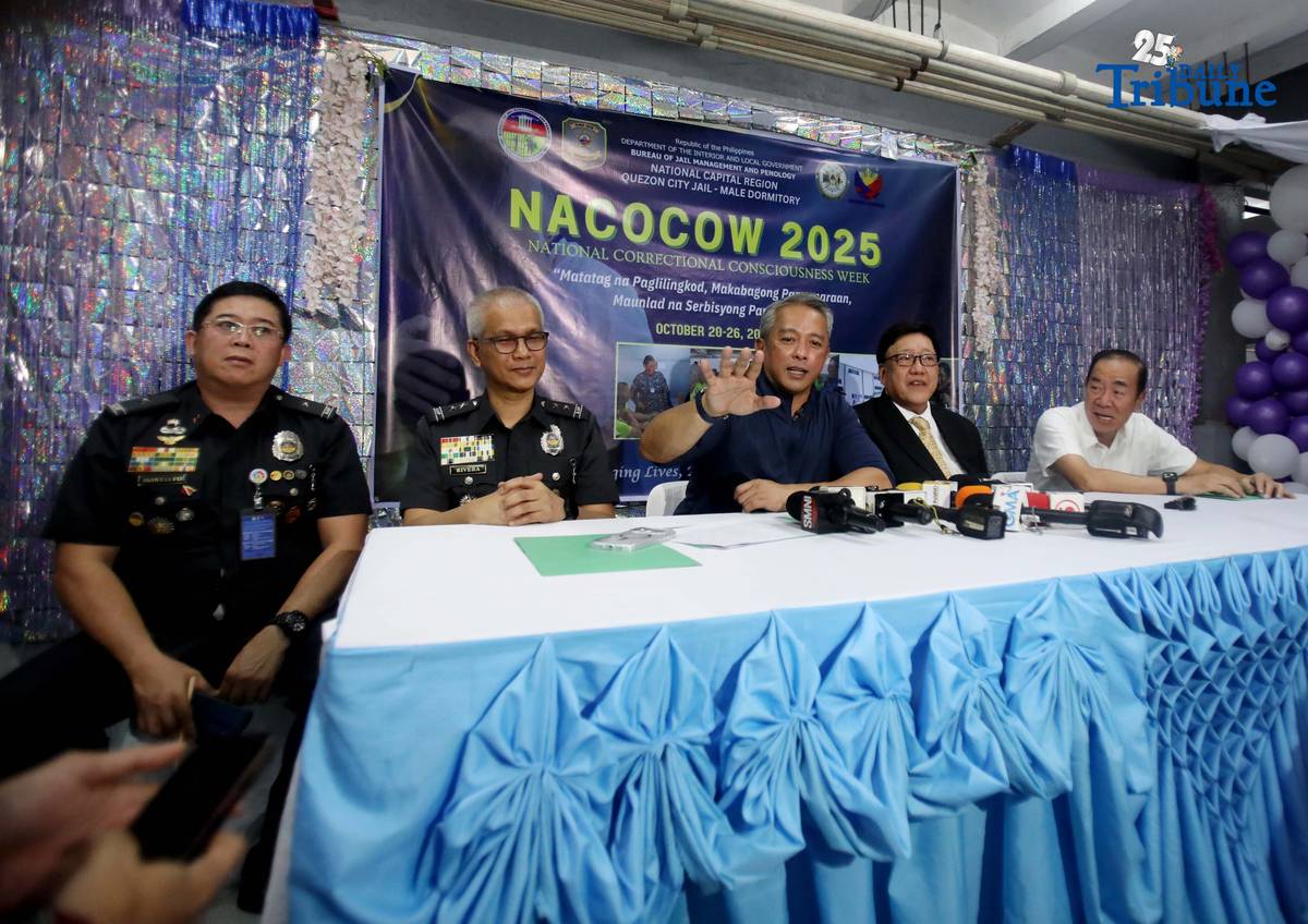 (October 23 2025) Independent Commission for Infrastructure (ICI) Chairperson Andres Reyes, Commissioner Rogelio Singson and DILG Sec. Jonvic Remulla, accompanied by BJMP Chief JDIR Ruel Rivera conduct a press conference  and inspection of the detention facility for the linked to the alleged flood control scandal at the New Quezon City Jail in Payatas, Quezon City, on Friday, October 24, 2025. Photo/Analy Labor