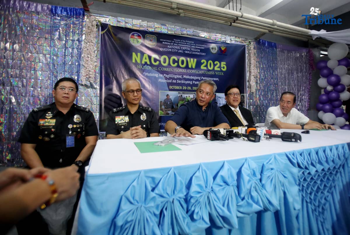 (October 23 2025) Independent Commission for Infrastructure (ICI) Chairperson Andres Reyes, Commissioner Rogelio Singson and DILG Sec. Jonvic Remulla, accompanied by BJMP Chief JDIR Ruel Rivera conduct a press conference  and inspection of the detention facility for the linked to the alleged flood control scandal at the New Quezon City Jail in Payatas, Quezon City, on Friday, October 24, 2025. Photo/Analy Labor