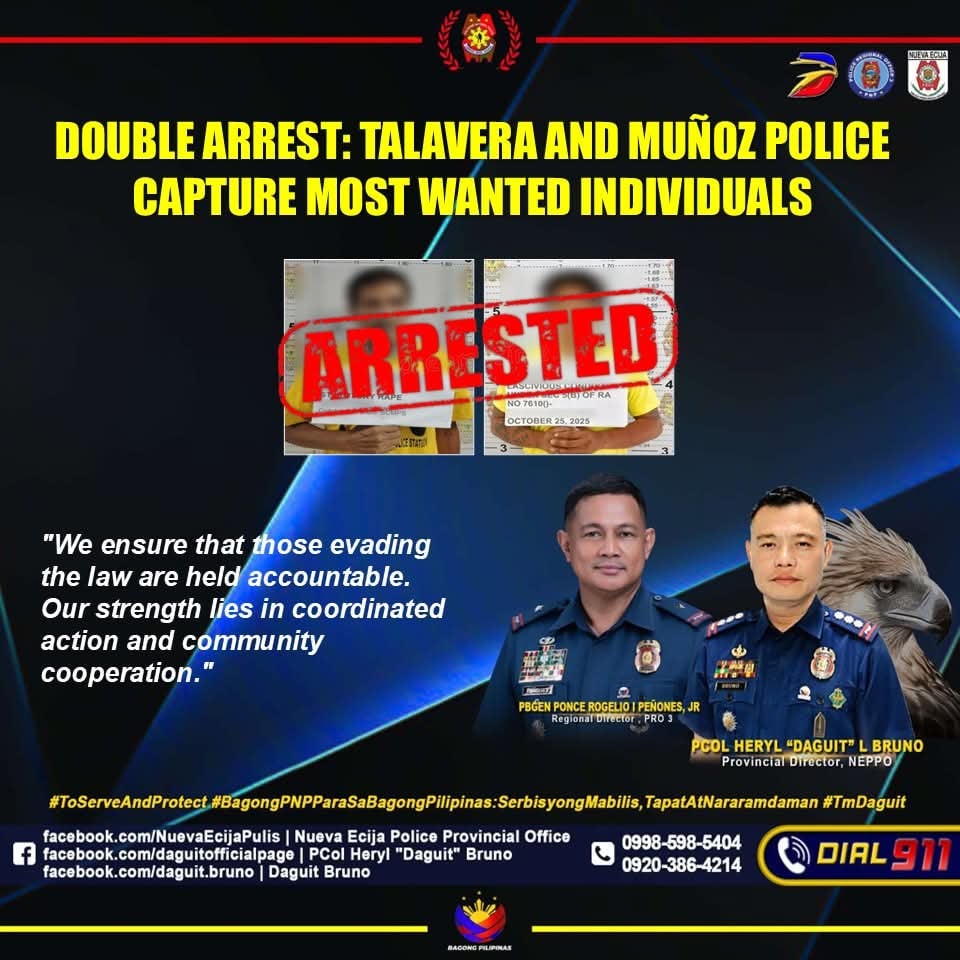 Two ‘most wanted’ nabbed in separate Nueva Ecija police ops