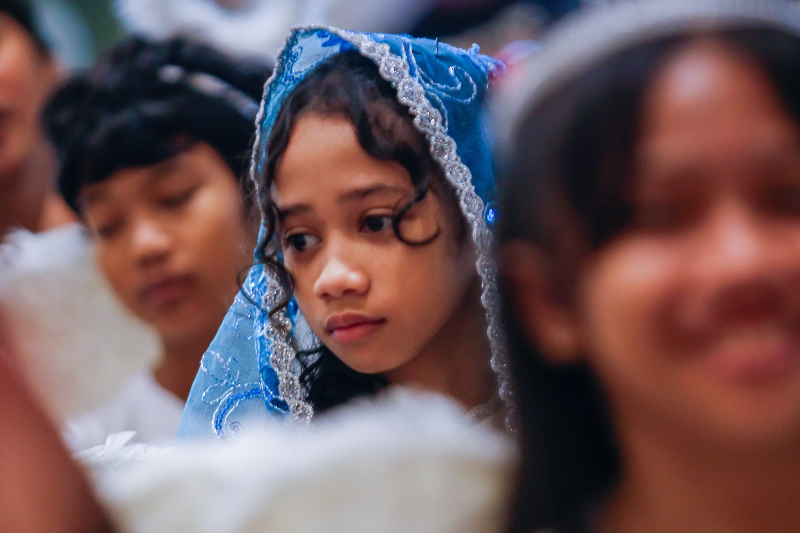 Children flock to Sta. Rita de Cascia Parish at PhilAm Homes in Quezon City on the morning of 26 October 2025 for their annual Parade of Saints. The parade aims to encourage the young to emulate the lives of the Catholic saints.