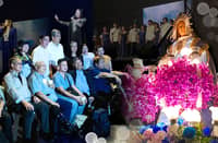 People gather at the Filinvest Tent in Muntinlupa for “Himig at Tinig Para Kay Inang Maria,” a benefit concert honoring the Blessed Mother and supporting elderly and ailing priests.