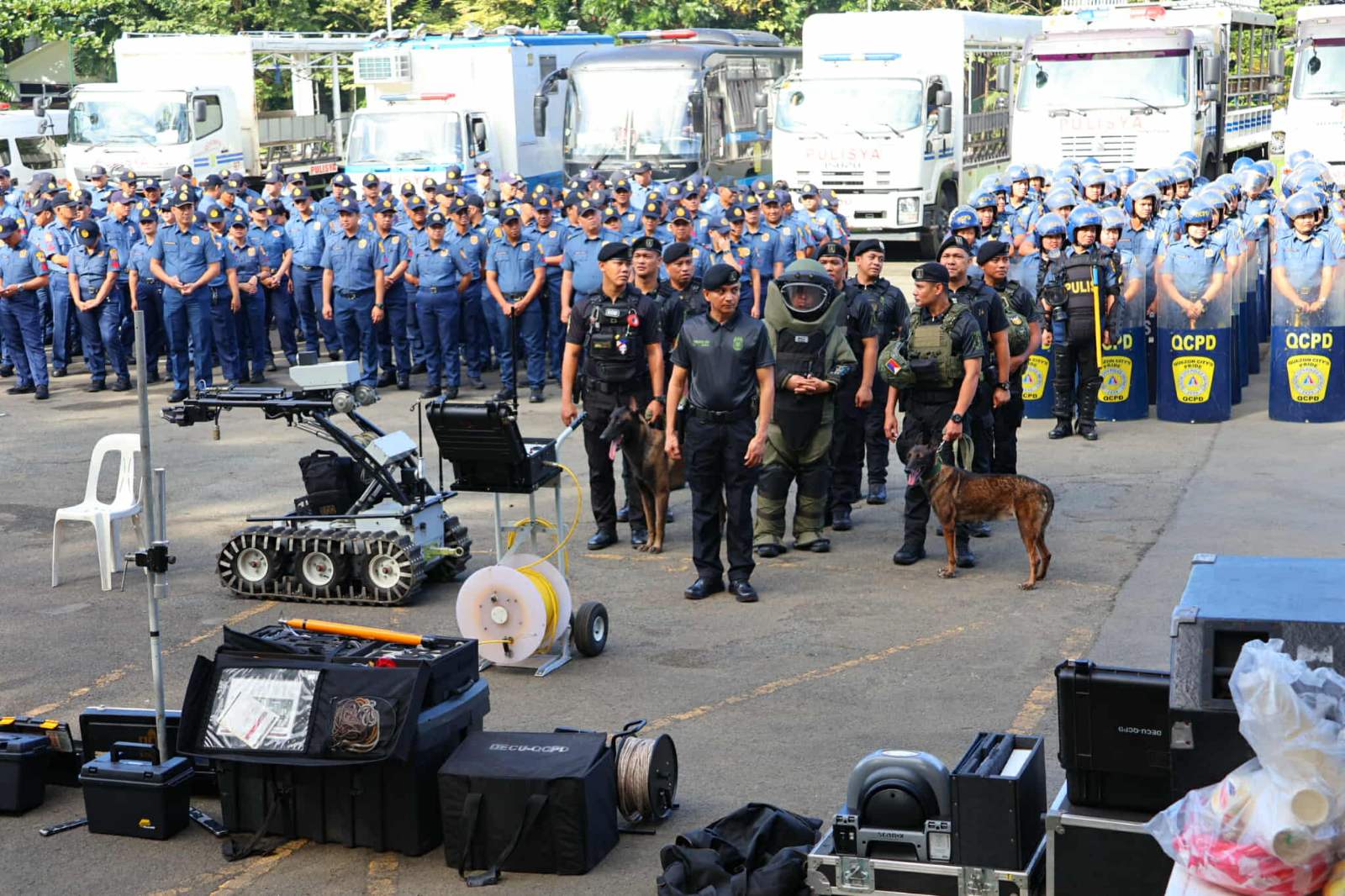 QCPD inspects forces, equipment ahead of protest rallies