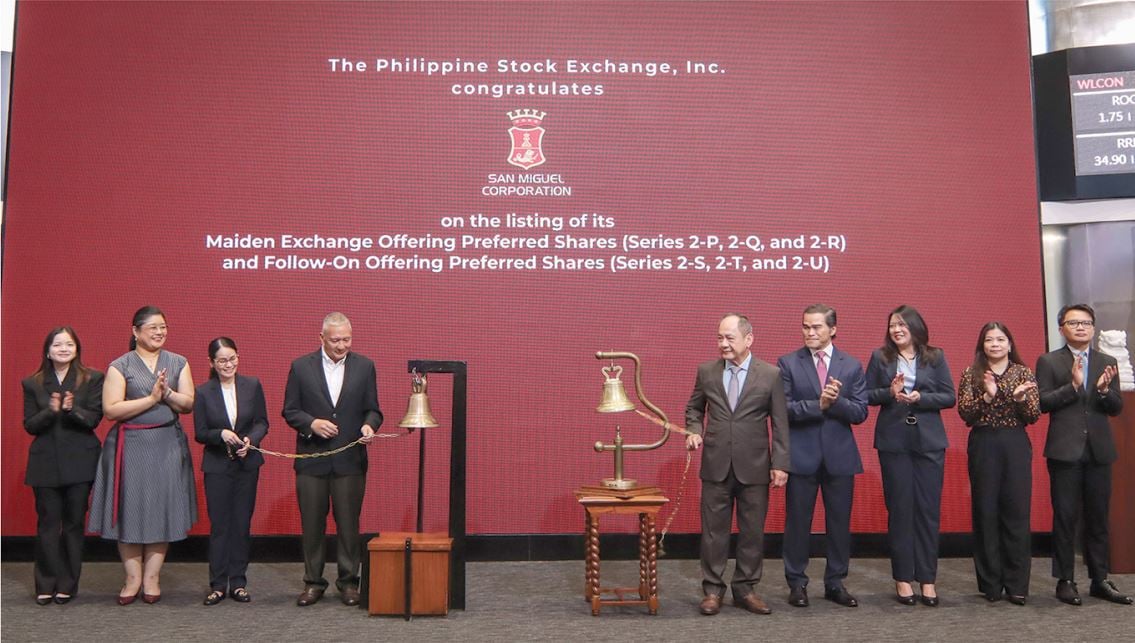 San Miguel Corporation lists maiden exchange offering and follow-on offering Series 2 preferred shares