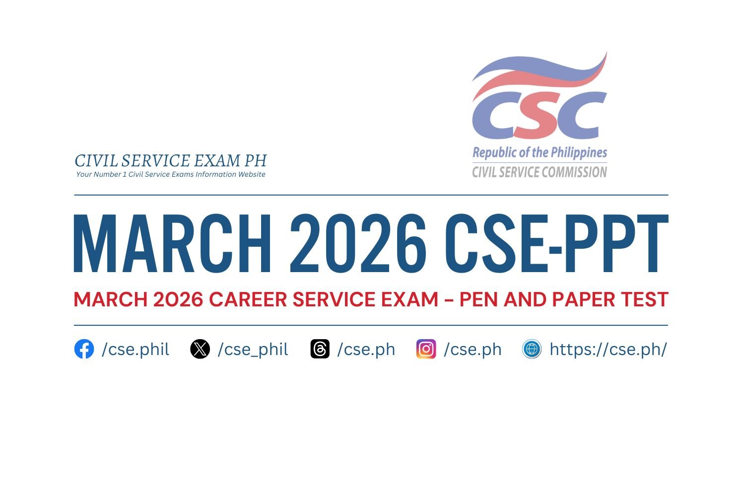 CSC releases 2026 civil service exam schedule and application timelines