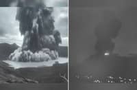 Residents are advised to remain on alert following eruptions of Kanlaon (right). 24 October 2025, and Taal (left), 26 October 2025.