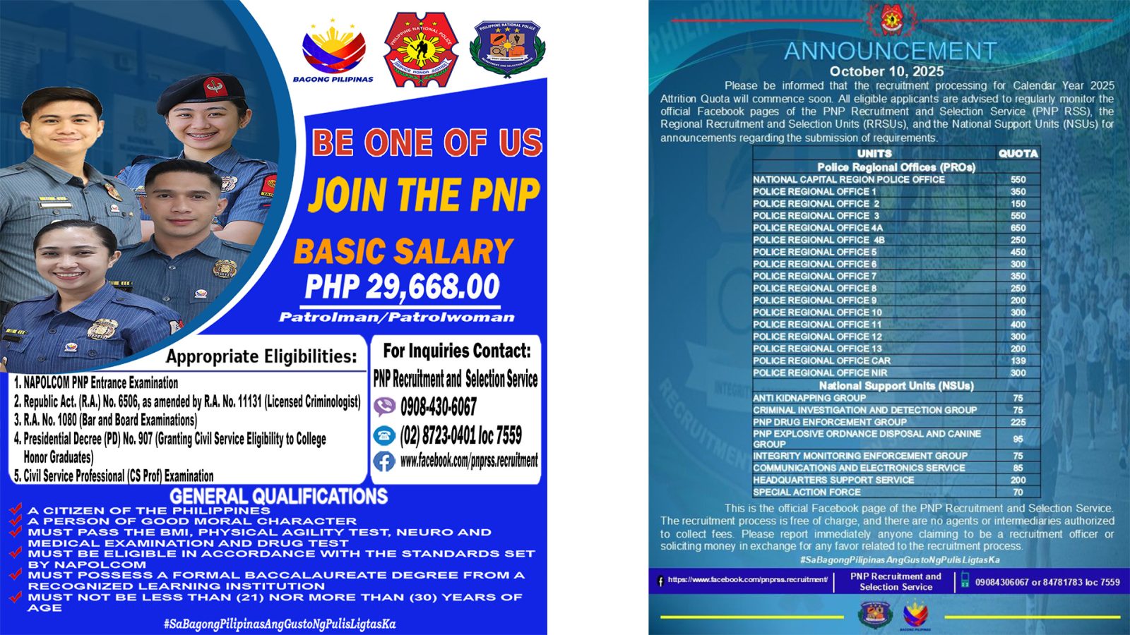 PNP begins recruiting 6,500 new police members