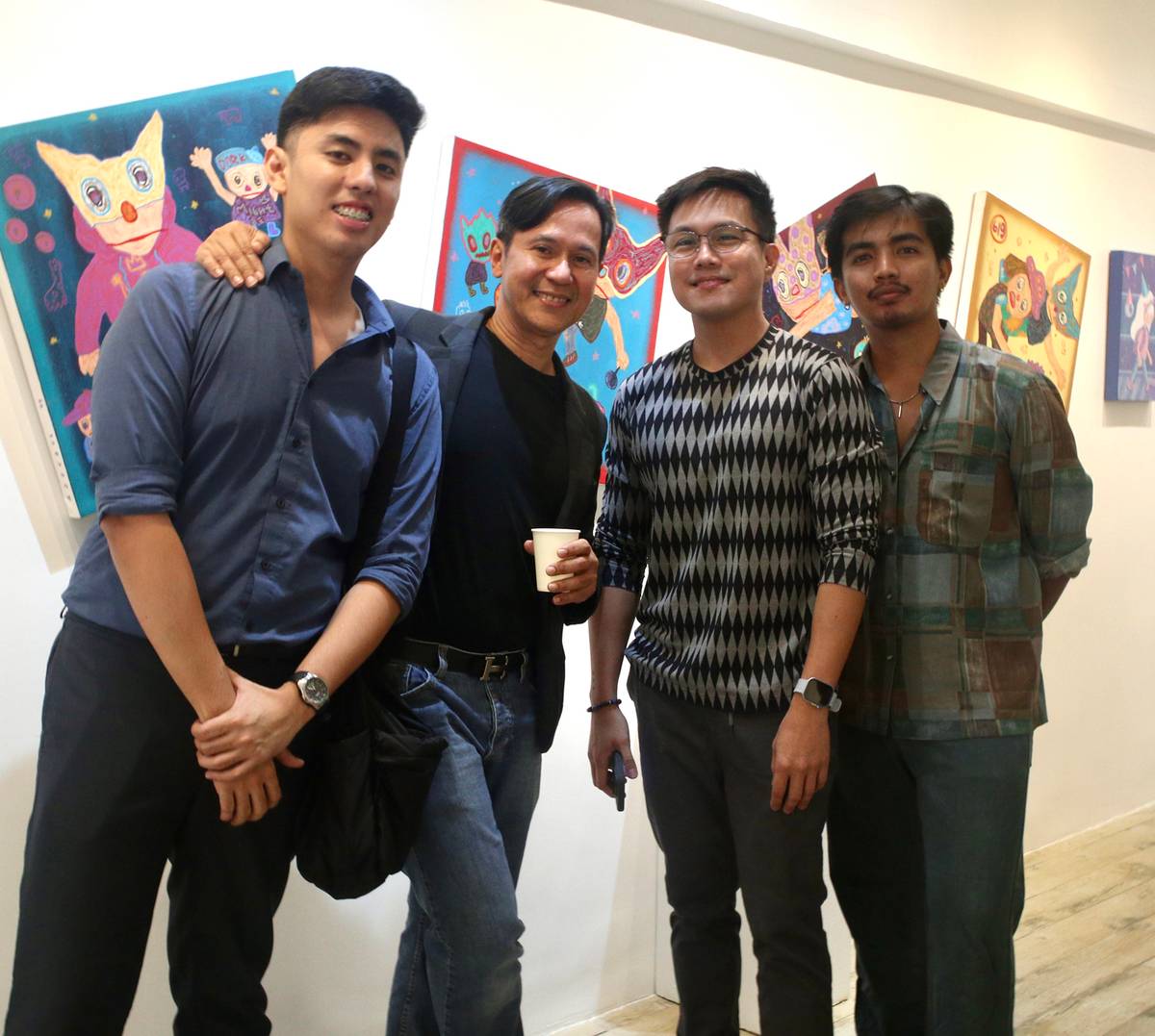 Denmarc Bitonio, curator JT Gonzales, Marwin Maxilom and Idwardo Agleham.