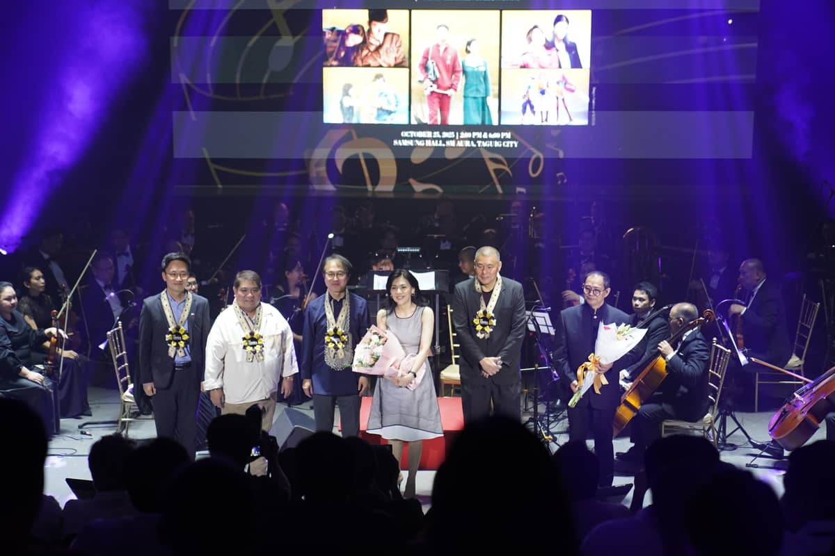 DIRECTOR Kim Myeongjin, Korean Cultural Center in the Philippines; Deputy Executive Director Bernan Joseph Corpuz, National Commission for Culture and the Arts, NCCA; Ambassador Lee Sang-Hwa, Embassy of the Republic of Korea in the Philippines; President Kaye Tinga, Cultural Center in the Philippines; Executive Vice President for Marketing Joaquin San Agustin, SM Supermalls; and Maestro Herminigildo Ranera, Conductor, PPO.