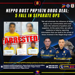 Nueva Ecija cops seize P167K drugs, nab 5 in raids