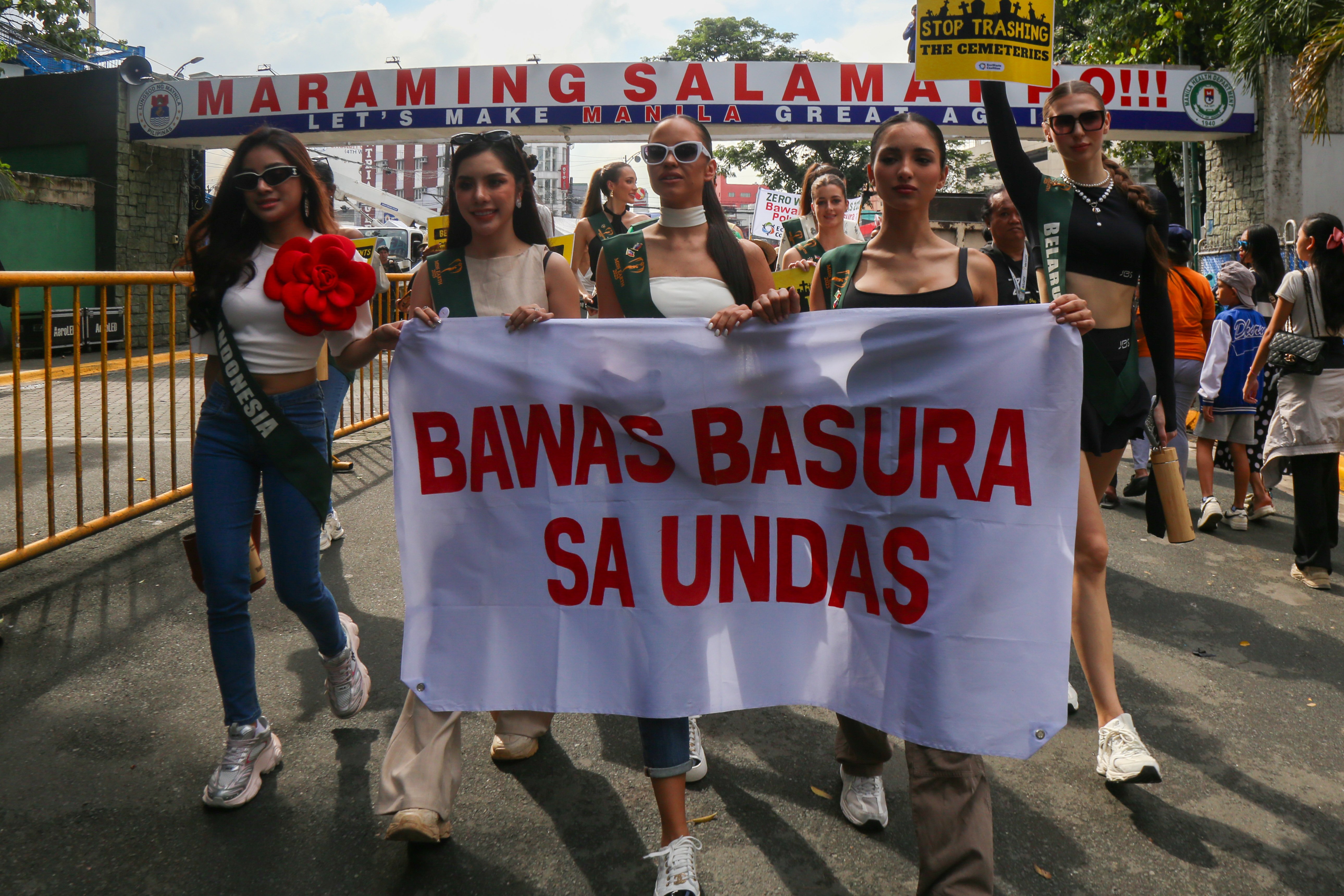 Miss Earth representatives call for reduced waste and pollution this Undas