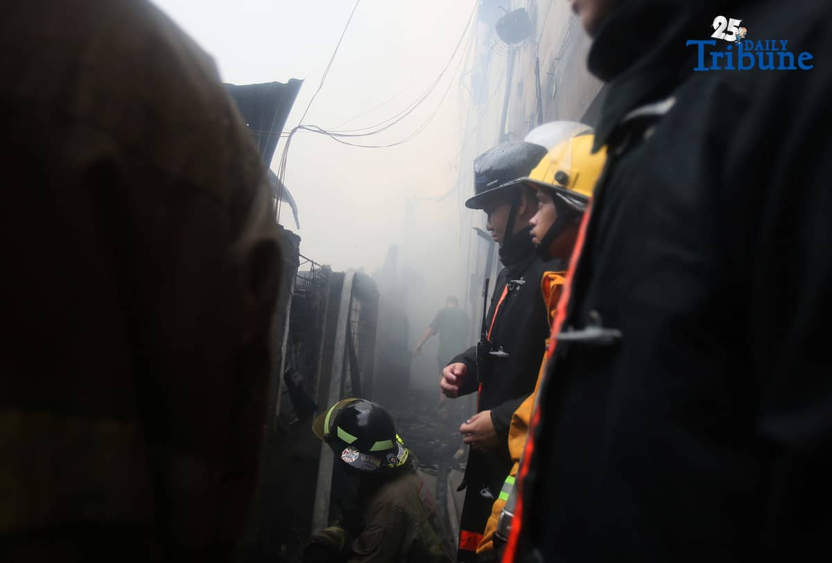 (October 30 2025) Fire-fighters responded to the 3rd alarm fire that hit at Brgy. San Antonio in Quezon City on Thursday October 30 2025. Photo/Analy Labor