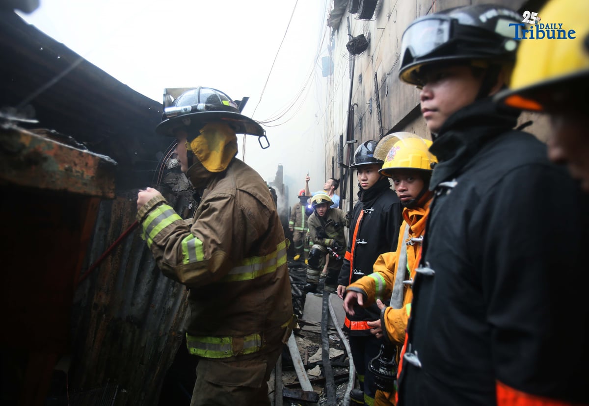 (October 30 2025) Fire-fighters responded to the 3rd alarm fire that hit at Brgy. San Antonio in Quezon City on Thursday October 30 2025. Photo/Analy Labor