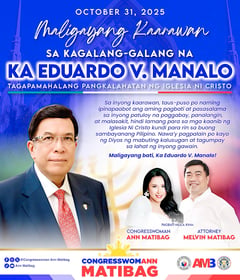 Maligayang Kaarawan sa Kagalang-galang na Ka Eduardo V. Manalo
