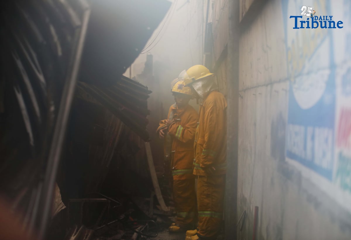 (October 30 2025) Fire-fighters responded to the 3rd alarm fire that hit at Brgy. San Antonio in Quezon City on Thursday October 30 2025. Photo/Analy Labor