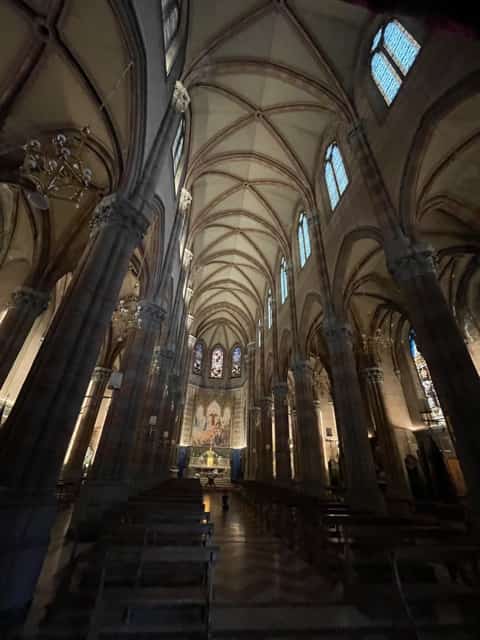 Inside the neo gothic Sacred Heart of Jesus Church in Rome.