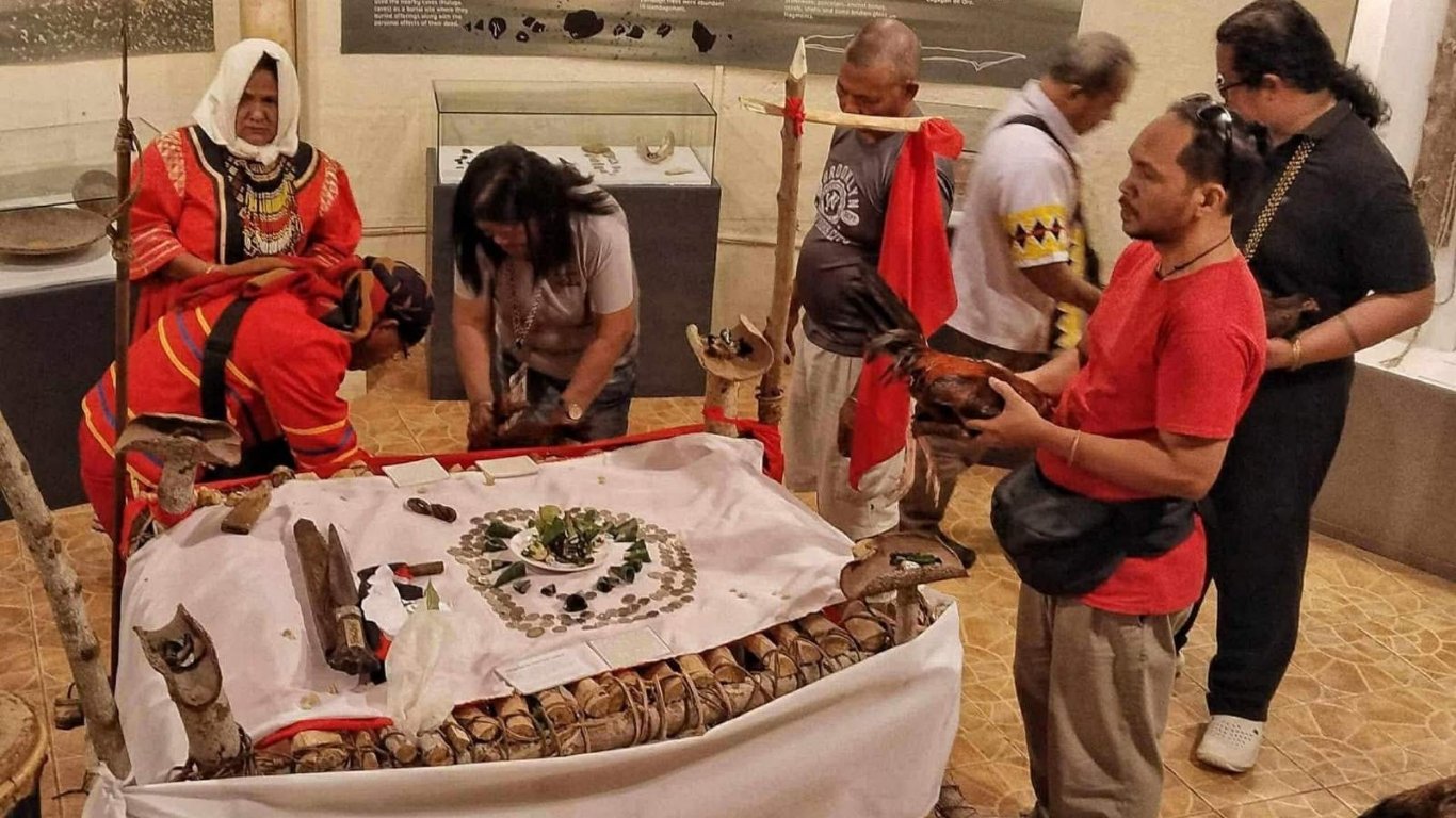 PERSONNEL from the City Tourism and Cultural Affairs Office, and City Museum, join the Higaonon community in a Pamuhat ritual — a traditional ceremony to honor and reach out to the spirits of departed ancestors.